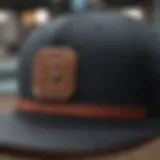 A close-up view of a New Era skateboard hat showcasing its unique design and fabric texture.