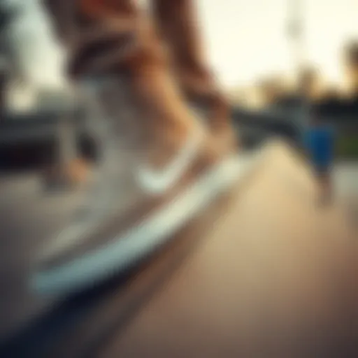 Nike suede hightops on a skateboarding ramp