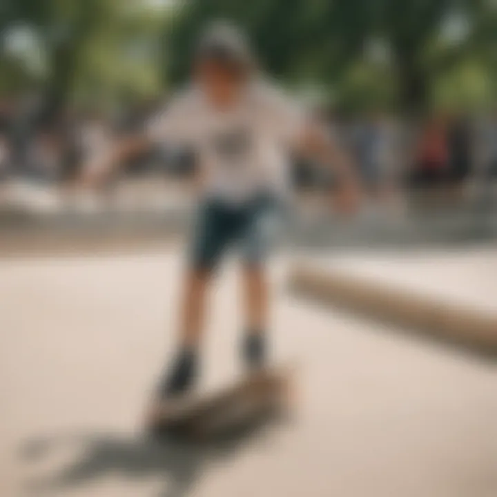 Skateboarders enjoying the nearby Round Rock park