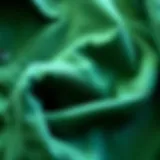 Detailed view of RVCA green shirt showcasing texture and fabric quality