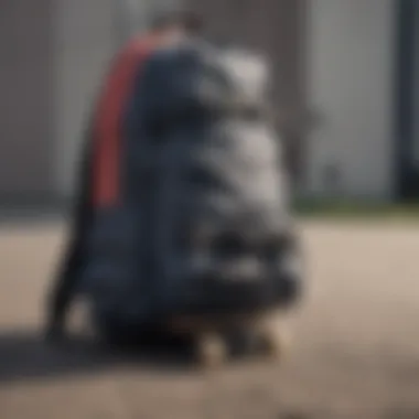 Close-up of durable materials used in skateboard backpacks