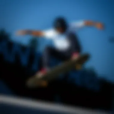 Artistry on Board A skateboarder performing a trick showcasing Anti-Hero gear