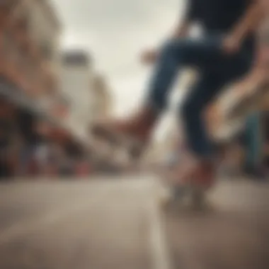 A skater performing tricks while wearing boardwalk shoes