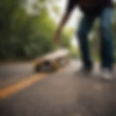 A skateboarder customizing their Globe bamboo longboard with unique designs.