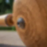 A close-up view of the intricate design patterns on a Globe bamboo longboard.