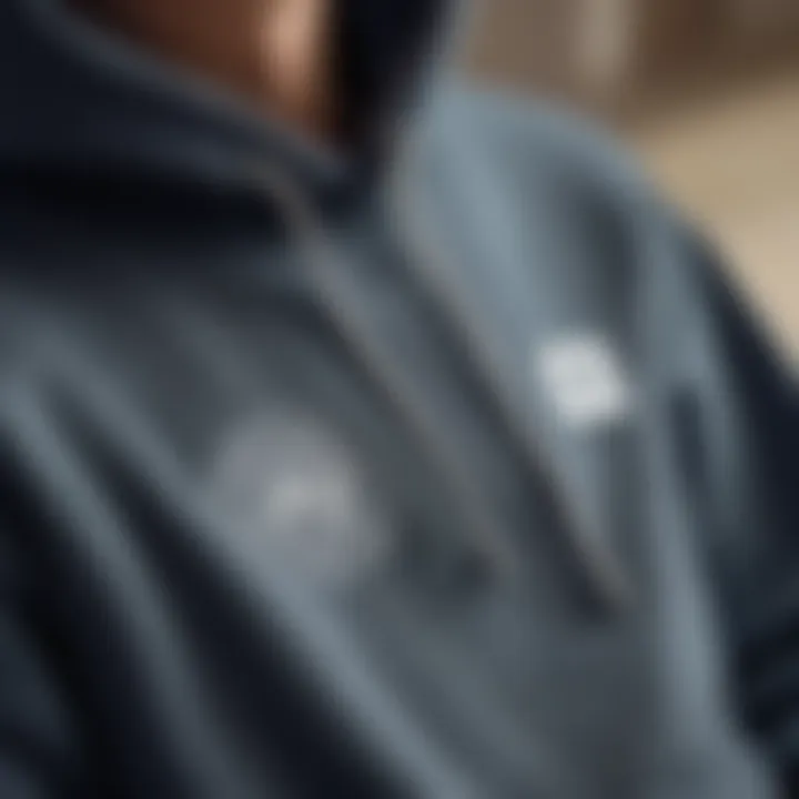 A close-up view of the Element skateboard hoodie showcasing its unique design elements and quality stitching.