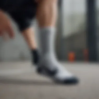 User testing comfort and fit of cushioned Nike socks