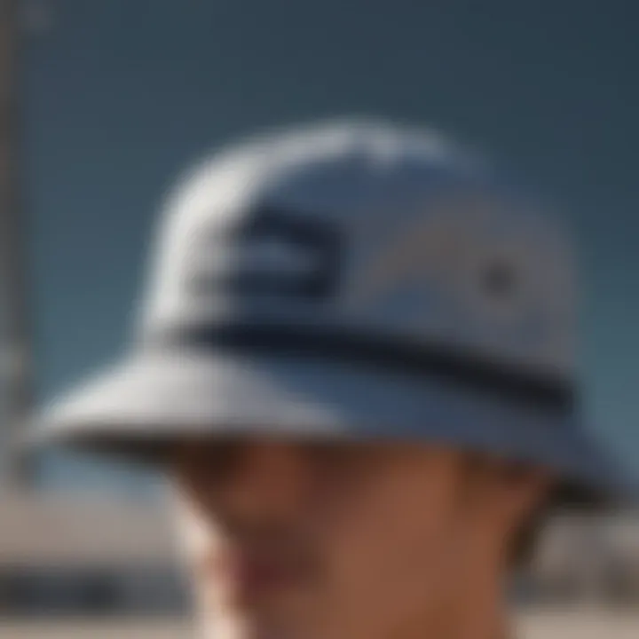 Close-up of unique material used in a bucket hat