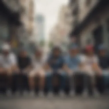 Group of skateboarders wearing diverse bucket hats