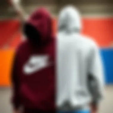 Hoodie Brand Comparison: Nike vs Alternatives A side-by-side comparison of Nike pullover hoodies and alternative brand hoodies emphasizing design differences