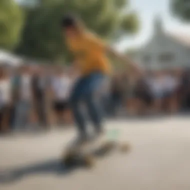 Youth engaging in skateboarding at a community event