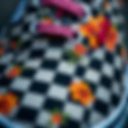 Vans floral checkerboard pattern close-up