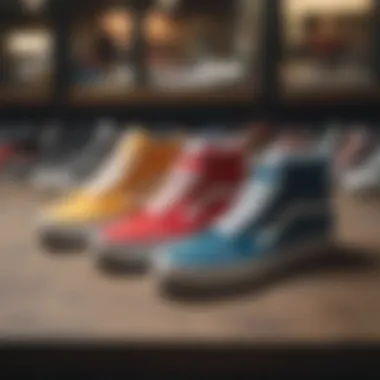 Variety of Vans sneakers on display