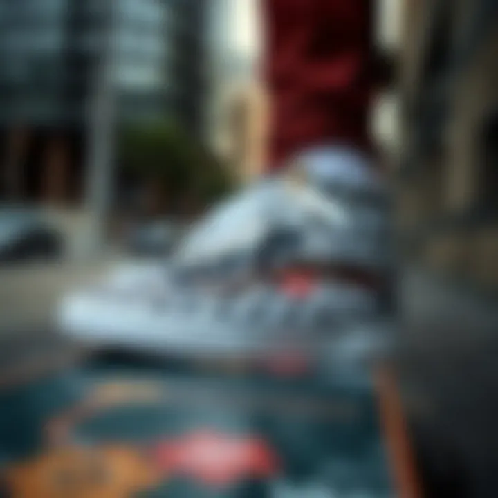 Urban Aesthetics: Vans and Skate Culture Vans shoes on a skateboard in an urban setting