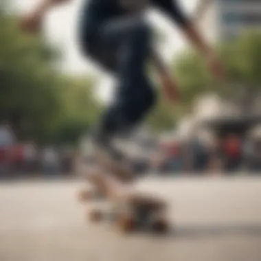 Skateboarder performing tricks while wearing Vans shoes