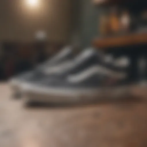 Detailed view of Vans shoes showcasing unique design elements