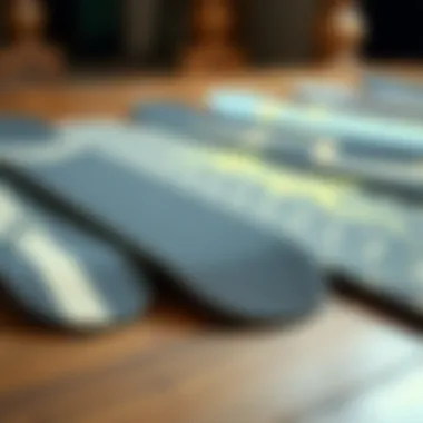 Diverse Griptape Styles and Textures An array of griptape styles and textures laid out for comparison.