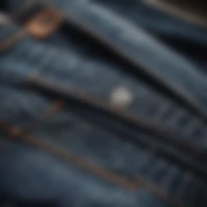 Close-up of Volcom jeans highlighting design details and fabric texture