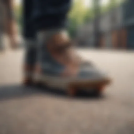 Close-up of skateboard shoe sole showcasing grip design