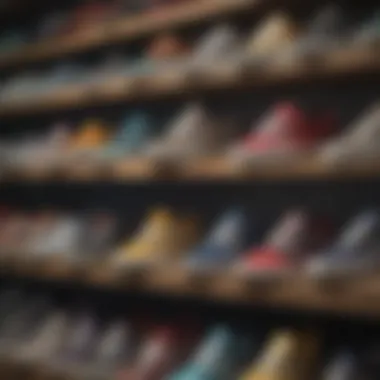 A stylish display of various Vans shoe models showcasing their unique designs and colors.