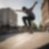 A skateboarder performing a trick at Woodward