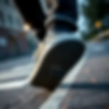 Traction Performance of Zero Straye Shoes Close-up of Zero Straye Shoes traction on urban terrain